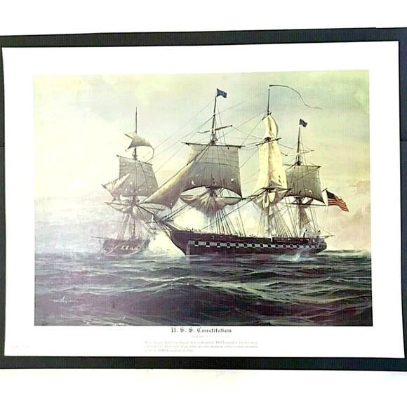 NEW Thomas Hoyne USS Constitution Print Nautical Art Sailing Ship War of 1812 - Picture 1 of 11